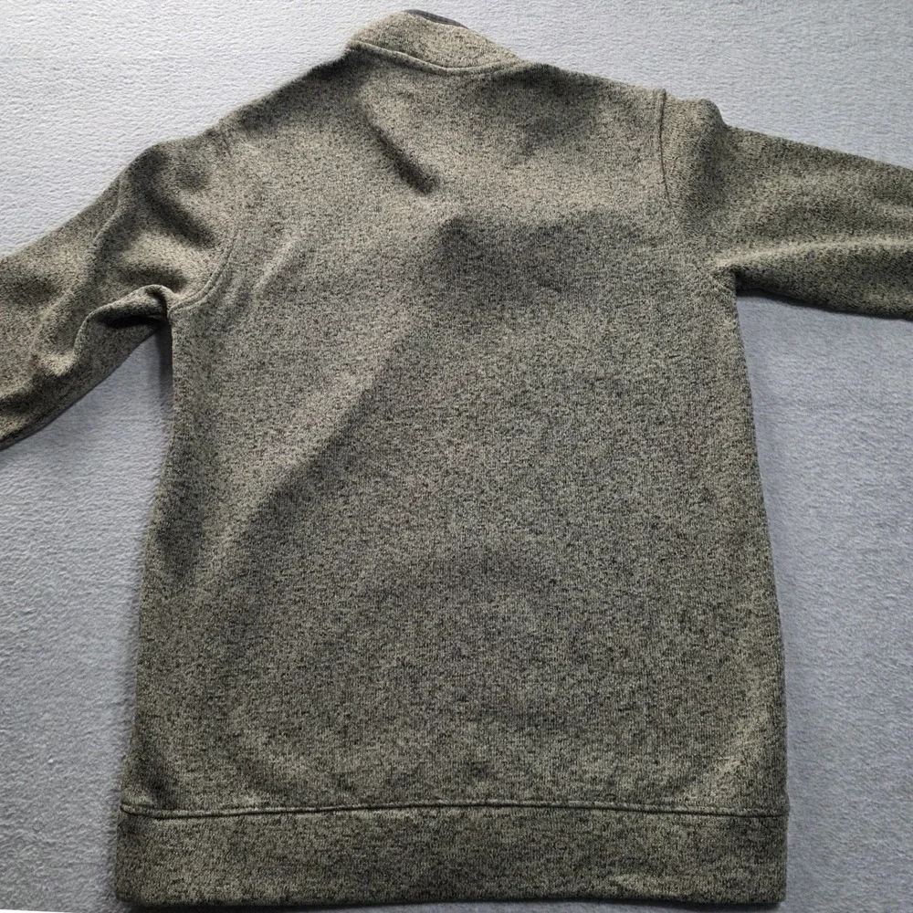 Eddie Bauer Mens Medium Quarter Snap Pullover Heather Gray Marled Fleece Sweater